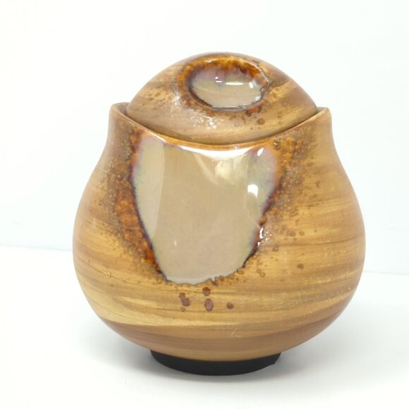 Sango Splash Creamer and Sugar bowl with lid Brown drip glaze Stoneware - Picture 11 of 16